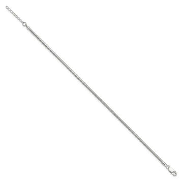 Sterling Silver 2.5mm Snake Chain 9in Plus 1in ext. Anklet - Larson Jewelers