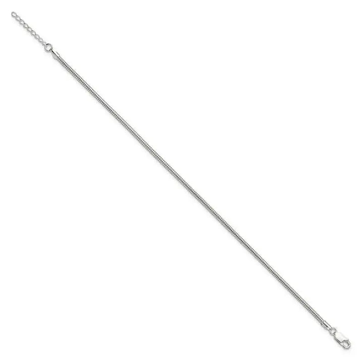 Sterling Silver 2.5mm Snake Chain 9in Plus 1in ext. Anklet - Larson Jewelers