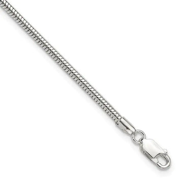 Sterling Silver 2.5mm Snake Chain 9in Plus 1in ext. Anklet - Larson Jewelers