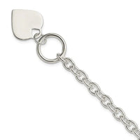 Sterling Silver Engraveable Heart Toggle Bracelet - Larson Jewelers