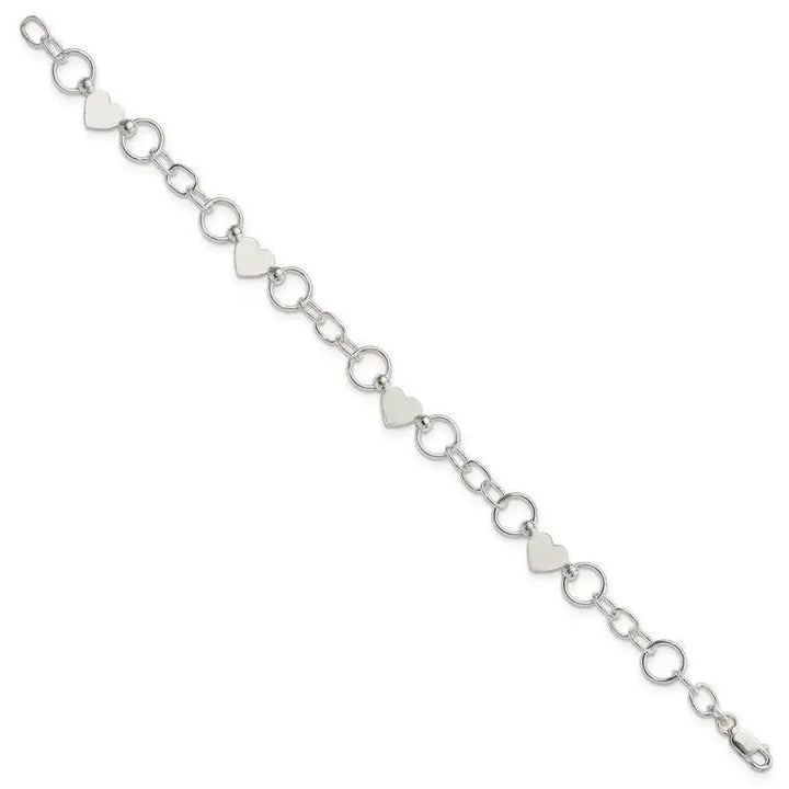 Sterling Silver Heart Bracelet - Larson Jewelers