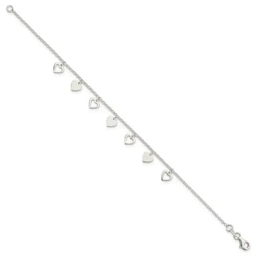 Sterling Silver w/ Hearts Bracelet - Larson Jewelers