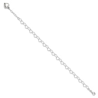 Sterling Silver Polished Puffed Heart 9 in Plus 1in ext. Anklet - Larson Jewelers