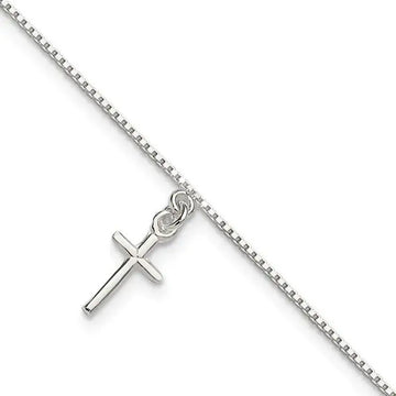 Sterling Silver Cross Anklet - Larson Jewelers