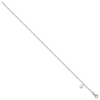 Sterling Silver Heart Dangle Anklet - Larson Jewelers