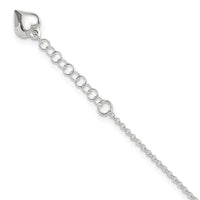 Sterling Silver Polished Heart 9in Plus 1in Ext. Anklet - Larson Jewelers