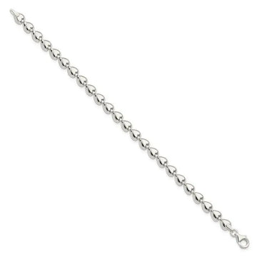 Sterling Silver Polished Heart Bracelet - Larson Jewelers