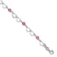 Sterling Silver Pink Beads and Polished Hearts 9 inch Anklet with 1inch extension - Larson Jewelers
