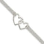 Sterling Silver Polished 3-strand w/.5in. Ext. Heart Bracelet - Larson Jewelers