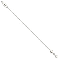 Sterling Silver Polished Enamel Heart LOVE Bracelet - Larson Jewelers