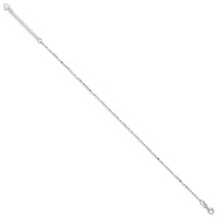 Sterling Silver Twisted Serpentine Heart 9 inch Plus 1.5 inch ext. Anklet - Larson Jewelers