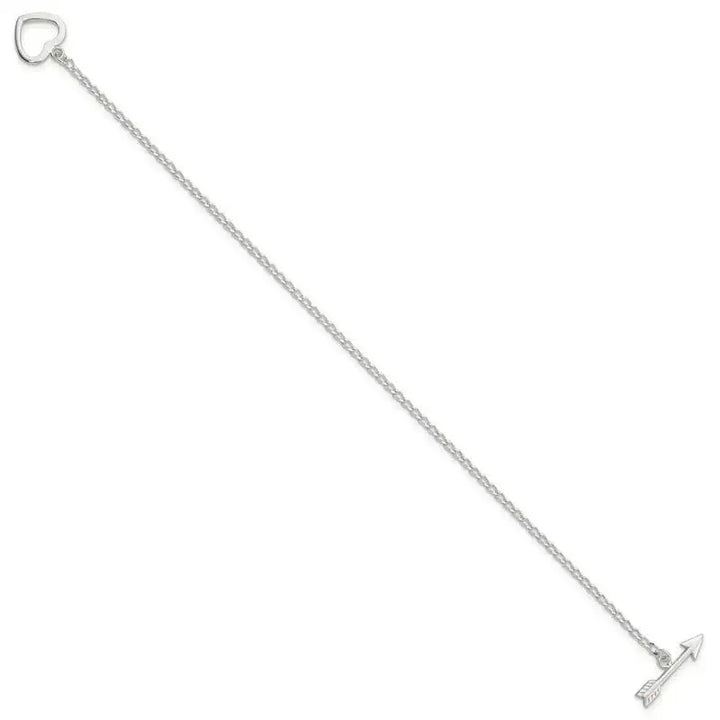 Sterling Silver Polished Heart with Arrow 7.5in Toggle Bracelet - Larson Jewelers