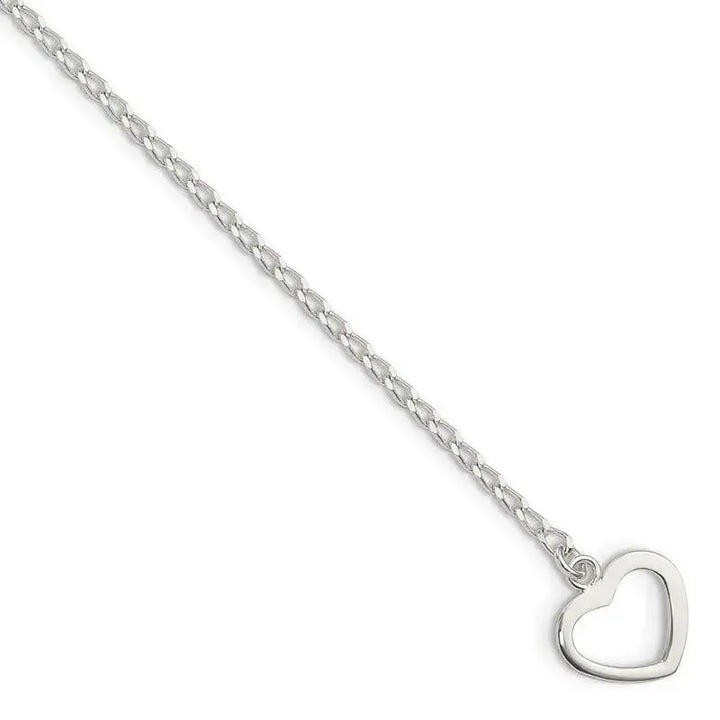 Sterling Silver Polished Heart with Arrow 7.5in Toggle Bracelet - Larson Jewelers
