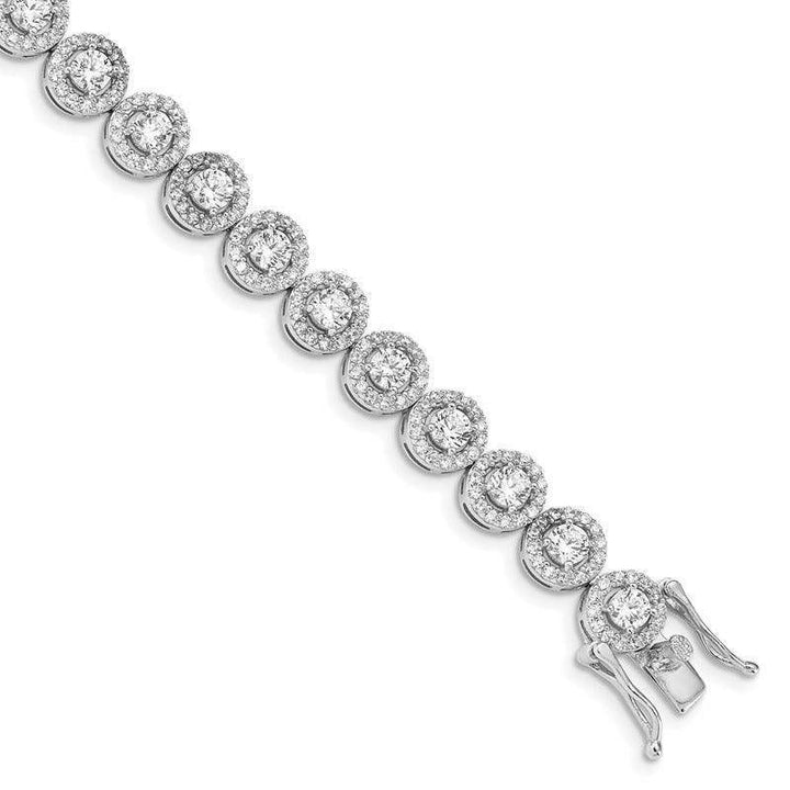 Sterling Silver Rhodium-plated CZ Tennis 7.5 inch Bracelet - Larson Jewelers