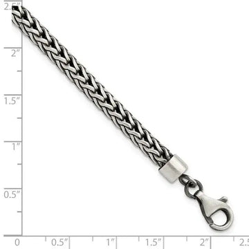 Sterling Silver Satin & Antiqued Franco Chain Bracelet - Larson Jewelers