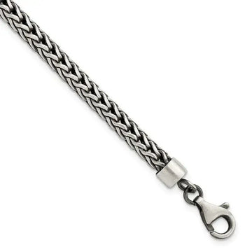 Sterling Silver Satin & Antiqued Franco Chain Bracelet - Larson Jewelers