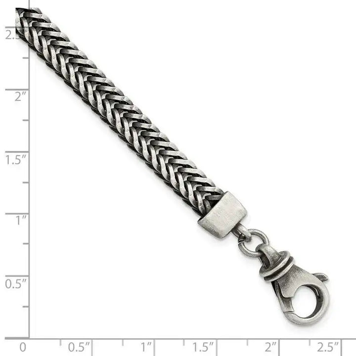 Sterling Silver Brushed Antiqued Wheat Chain Bracelet - Larson Jewelers