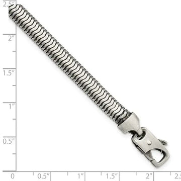 Sterling Silver Brushed Antiqued Herringbone Chain Bracelet - Larson Jewelers