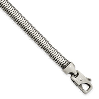 Sterling Silver Brushed Antiqued Herringbone Chain Bracelet