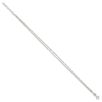 Sterling Silver 2-Strand 9in Plus 1 in Ext. Fancy Chain Anklet