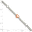 Sterling Silver Polished Rose-plated Heart Bracelet - Larson Jewelers