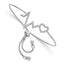 Sterling Silver Polished Rhodium Micro Pav‚ CZ Heartbeat Adj. Bracelet - Larson Jewelers