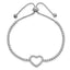Sterling Silver Rhodium-plated CZ Heart Adjustable Bracelet - Larson Jewelers