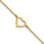 Sterling Silver Rhodium and Gold-tone Open Heart 10in Anklet - Larson Jewelers