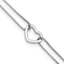Sterling Silver Rhod-plated Polished Heart Beaded 9in w/1in ext Anklet - Larson Jewelers