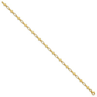 Pulsera de plata de ley con cruz dorada de 19 cm