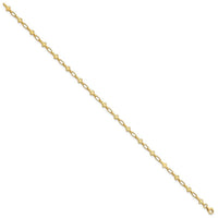 Sterling Silver Gold-tone Cross 9.75in Anklet