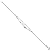 Sterling Silver Rhodium-plated Heart and Arrow 7.5in Bracelet - Larson Jewelers