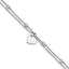 Sterling Silver Rhod-pltd Brushed Heart Beaded 7.25in w/1in ext Bracelet - Larson Jewelers
