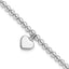 Sterling Silver Rhodium-plated 4mm Beaded Dangle Heart 7.5in Bracelet - Larson Jewelers