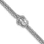 Sterling Silver Rhodium-plated Knot 6.5in with 1in ext Popcorn Chain Bracel