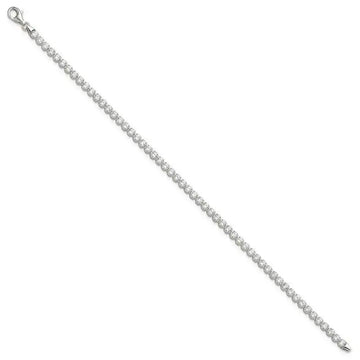 Sterling Silver Rhodium-plated 3.5mm Round CZ 7.5in Tennis Bracelet - Larson Jewelers