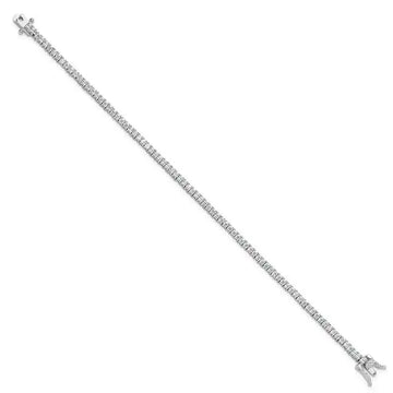 Sterling Silver Rhodium-plated 3mm Princess Cut CZ 7.75in Tennis Bracelet - Larson Jewelers