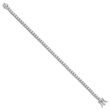 Sterling Silver Rhodium-plated Polished CZ Tennis Bracelet - Larson Jewelers