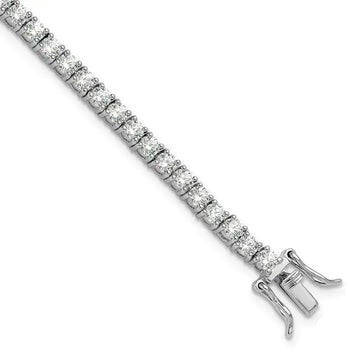 Sterling Silver Rhodium-plated Polished CZ Tennis Bracelet - Larson Jewelers