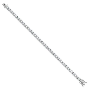 Sterling Silver Rhodium-plated 4mm CZ 7.5in Tennis Bracelet - Larson Jewelers