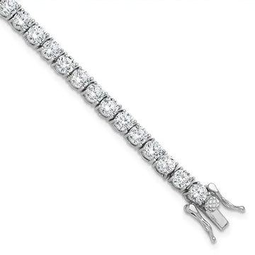 Sterling Silver Rhodium-plated 4mm CZ 7.5in Tennis Bracelet - Larson Jewelers