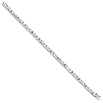 Sterling Silver Rhodium-plated Polished CZ Tennis Bracelet - Larson Jewelers