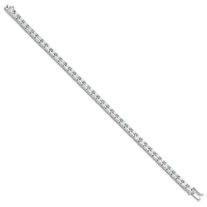 Sterling Silver Rhodium-plated Polished CZ Tennis Bracelet - Larson Jewelers