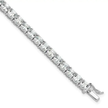 Sterling Silver Rhodium-plated Polished CZ Tennis Bracelet - Larson Jewelers