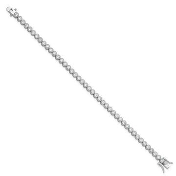 Sterling Silver Rhodium-plated 4mm Round CZ 7.5in Tennis Bracelet - Larson Jewelers