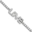 Bracelet tennis en argent sterling plaqué rhodium avec zircones cubiques LOVE de 18,4 cm
