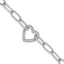 Sterling Silver Rhodium-plated Paperclip CZ Heart with 1in ext. Bracelet - Larson Jewelers