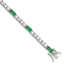 Sterling Silver Rhodium-plated Green and White CZ 7.25 inch Tennis Bracelet
