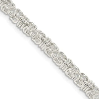 Collier chaîne byzantine fantaisie en argent sterling de 4 mm