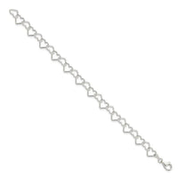 Sterling Silver 7.5inch Polished Fancy Heart Link Bracelet - Larson Jewelers